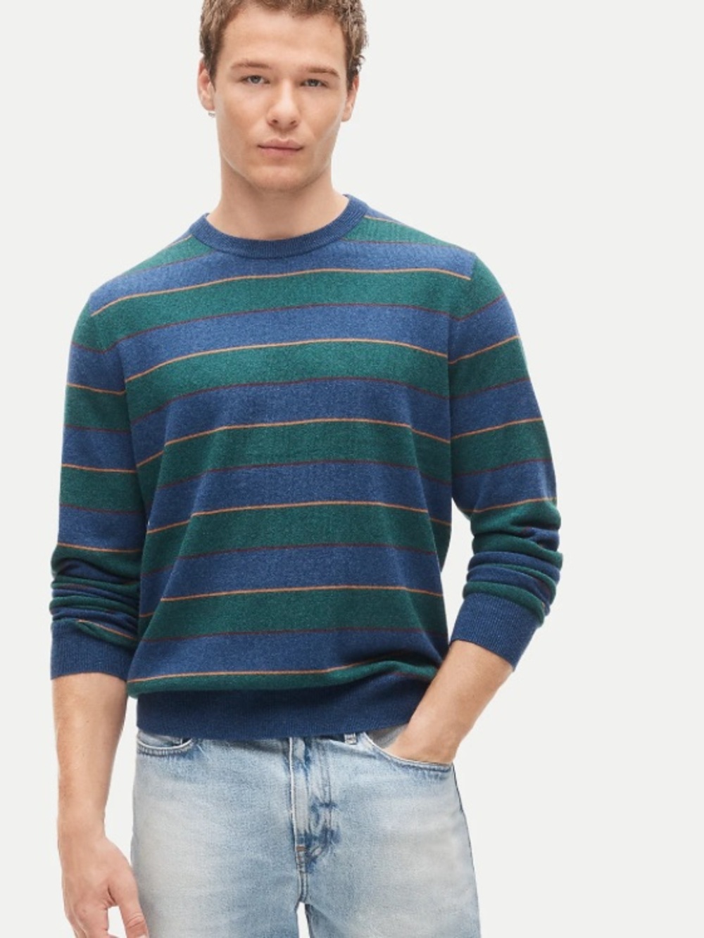 J crew Cashmere crewneck sweater in stripe